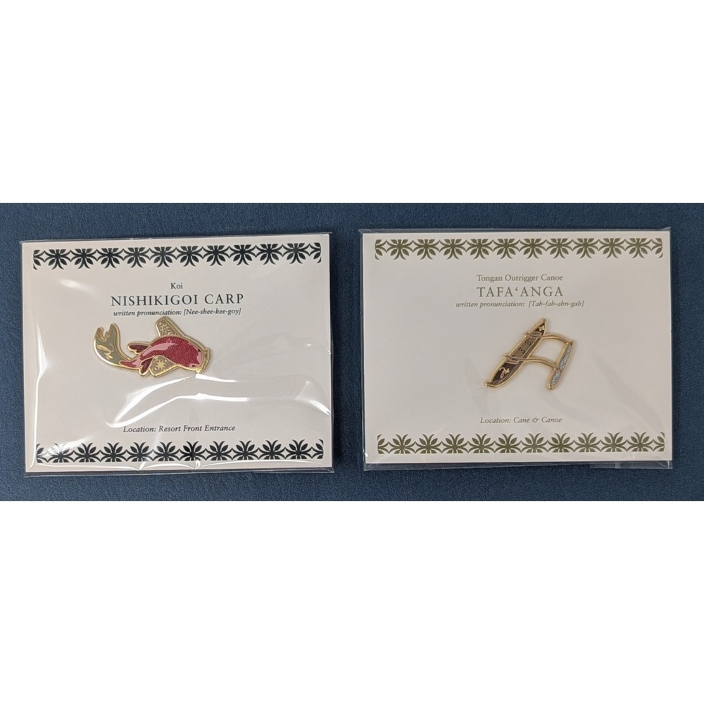 Kapalua Bay Montage Maui Hawaii Pins Nishikigoi Koi Fish + Tongan Canoe - New